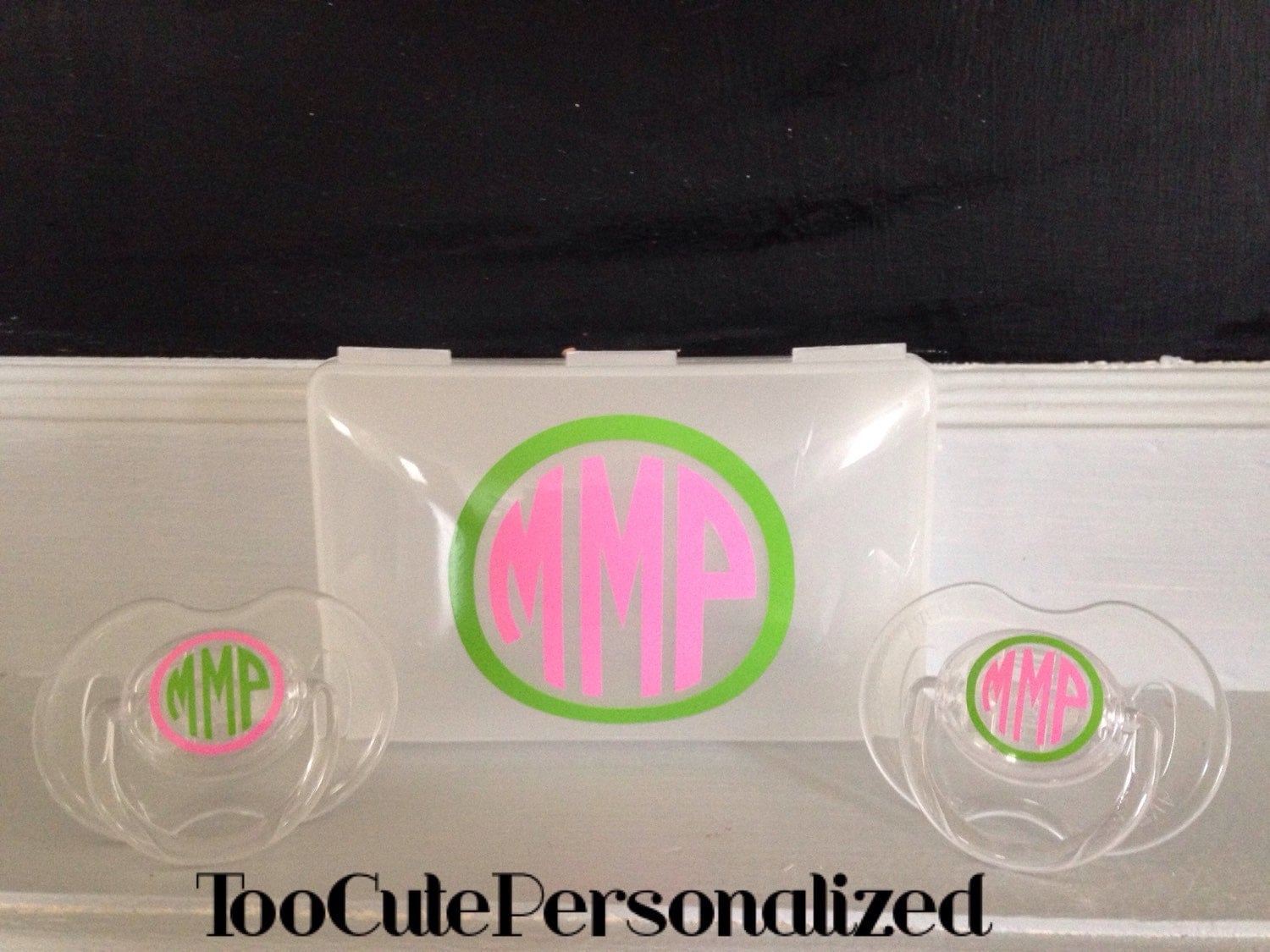 Personalized Pacifier Case & 2 Pacifiers