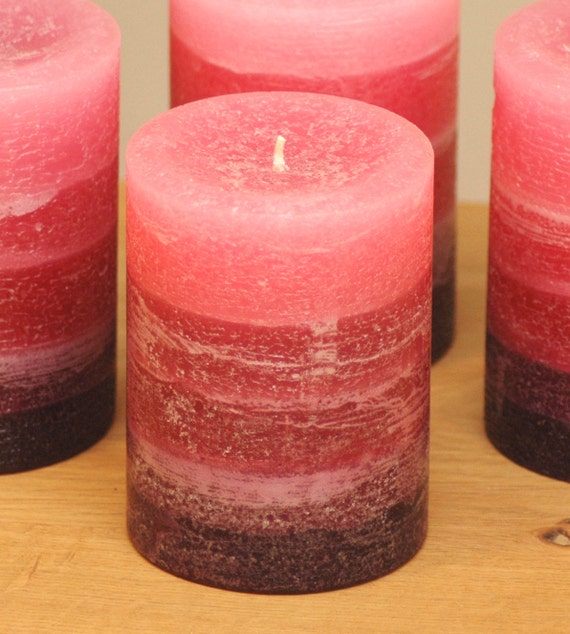 Burgundy to Purple Fade 3 x 4 Pillar Candle by NordicCandle