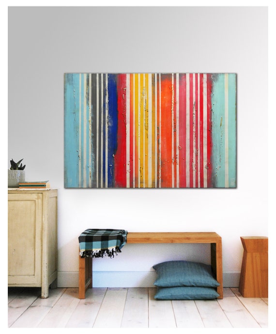Abstract Painting Canvas Wall art COLORS ON COLORS by RonaldHunter