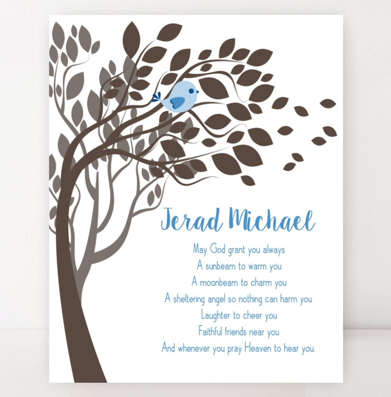 Irish Blessing Sign Print for Baby Boy Christening Gift Baby