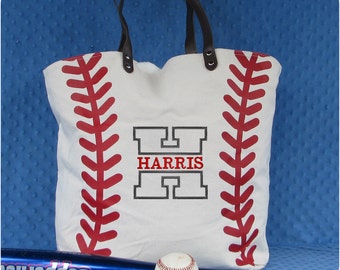 Monogrammed Baseball Tote Bag - Baseball Mom Bag - Baseball Mom Tote - Baseball Monogram - Baseball Gift - Christmas Baseball Gift