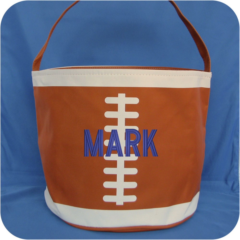 Personalized Football Bucket Monogrammed Football Bucket