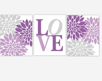 Purple And Gray Wall Art girls room wall art | etsy Purple And Gray Wall Art girls room wall art | etsy