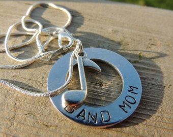 Necklace for band mom, Marching band jewelry, Personalized BAND MOM necklace, custom jewelry for music lovers, Sports jewelry, music jewelry