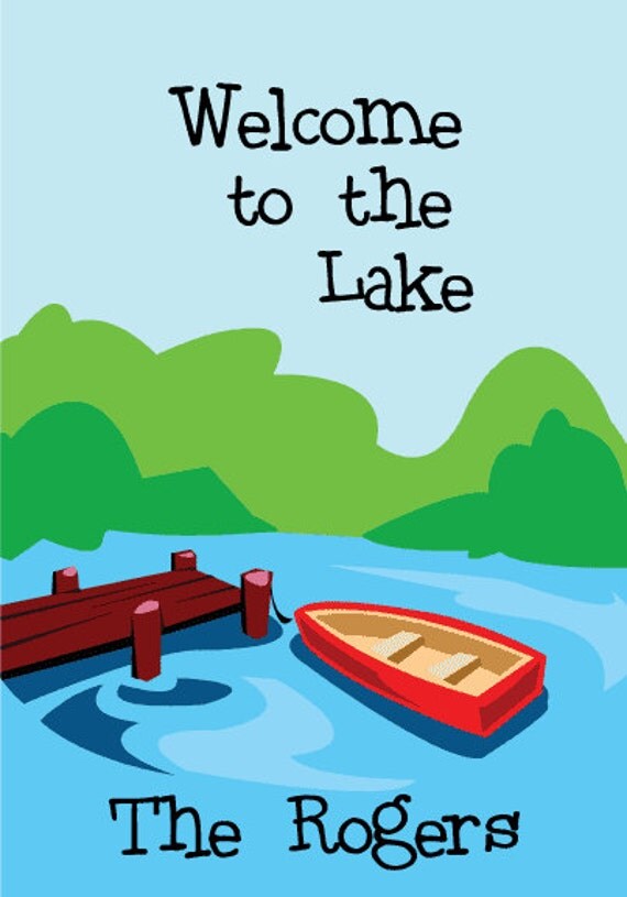 Personalized to the Lake Flag Garden or House Flag