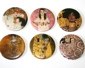 Gustav Klimt - Set of 6 Large Fridge Magnets
