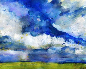 Giclee of Clouds and Blue Sky over the Plains
