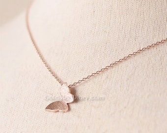 Rose Gold Butterfly Necklace / Gift for her / Handmade necklace / ButterFly charm / ButterFly pendant necklace
