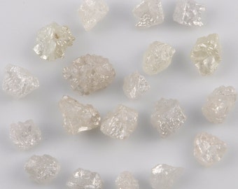 2.00+ Carat Snow White Silver Cubic Raw 100% Natural Rough Diamonds Lot Parcel