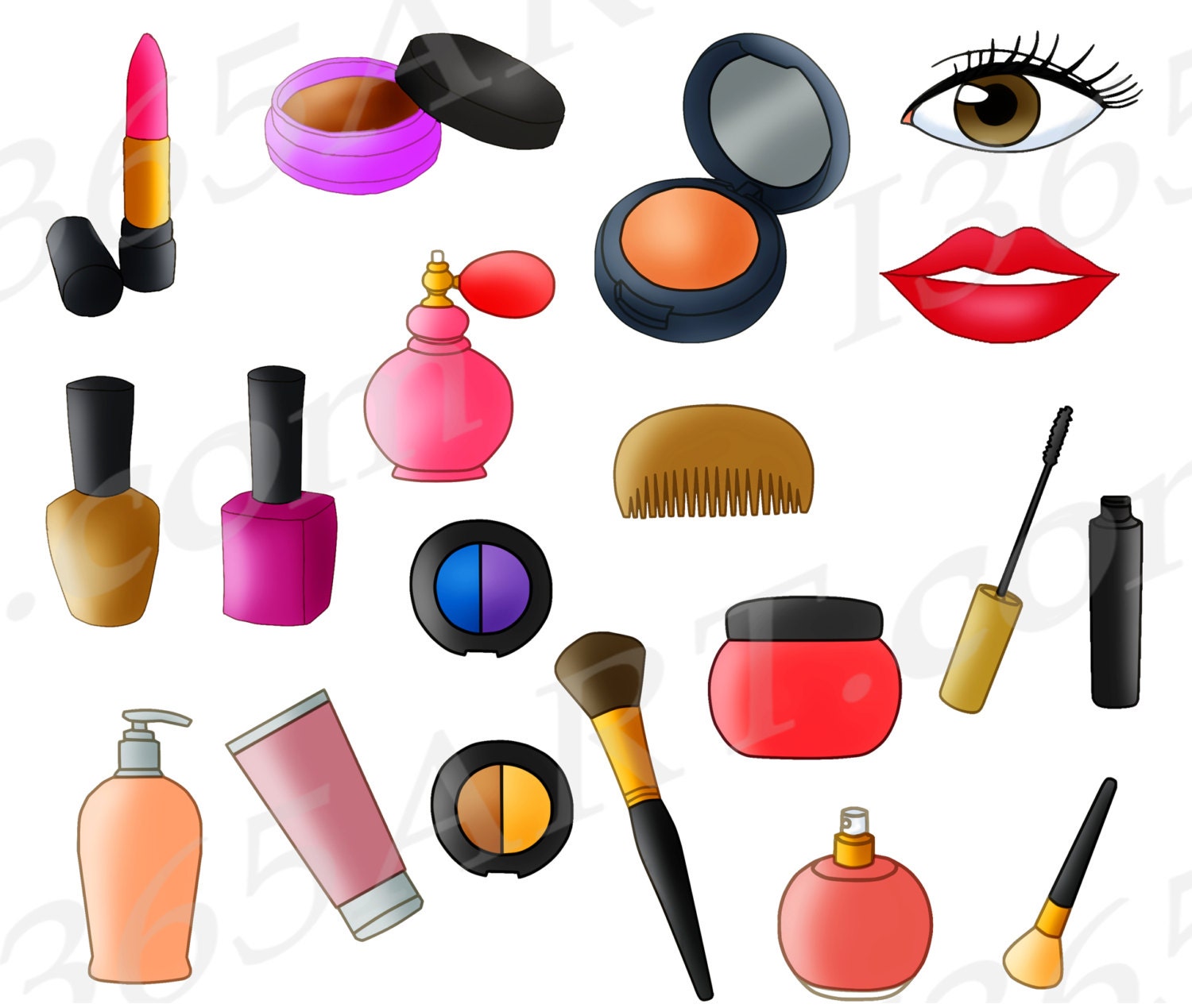 50% OFF Beauty Parlor Clipart, Makeup Set Clip Art, Cosmetics, Makeup 