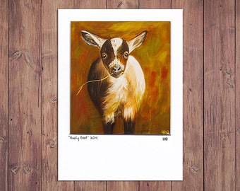 Goat Art Print, Matted to fit a 5x7 frame, Farm Decor