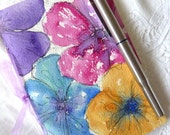 flowers colourful Sketchbook, Journal or pocket book with blank pages original mixed media cover flowers colourful Sketchbook, Journal or pocket book with blank pages original mixed media cover