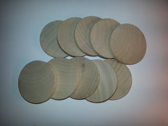 2 Wood Discs Set of 10 Wood Coin 2 Inch Wood