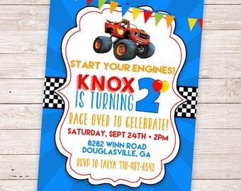 Blaze and the Monster Machines Invitation - Blaze Birthday Invitation - Blaze and the Monster Machines Birthday
