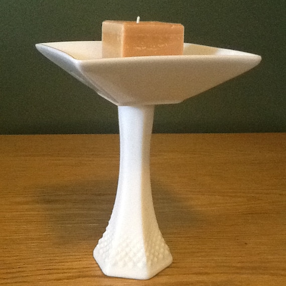 8 Tall white on white candle holder by vanscreations on Etsy