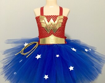 Wonder Woman costume/ Wonder Woman tutu dress/ Wonder Woman birthday/ super hero costume/ super hero tutu/ super hero birthday