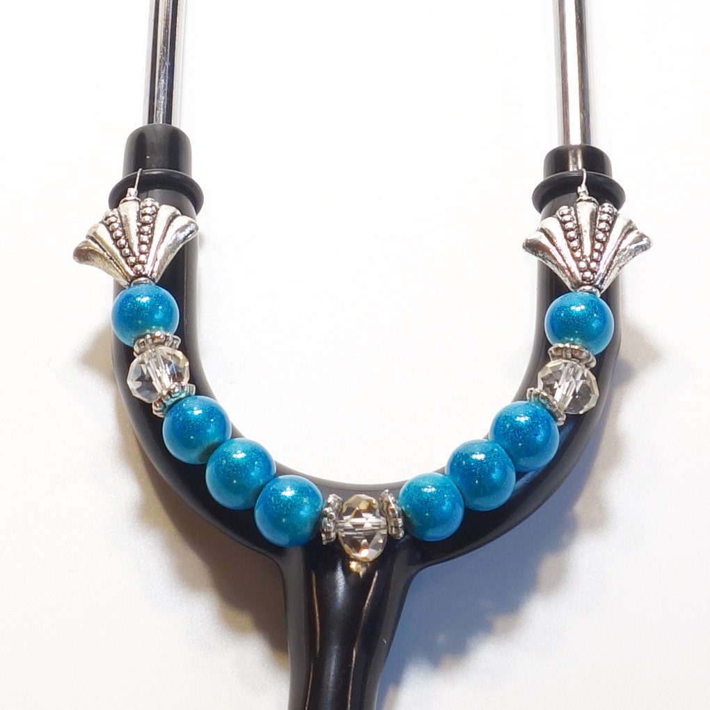 Women's Beaded Stethoscope ID Pendant Charm Jewelry by DungleBees