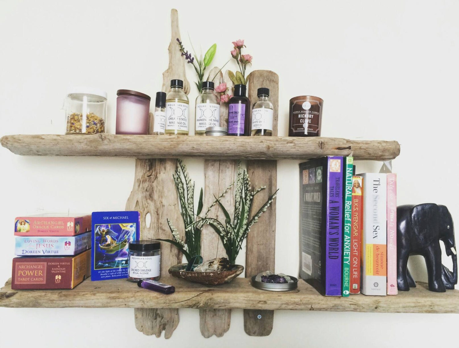 Two Shelf Driftwood Shelf Unit Driftwood Shelves Rustic