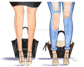 Fashion illustration art, Designer fashion prints, High fashion prints, Wall art prints fashion,Chic wall decor,Designer handbags,Home decor