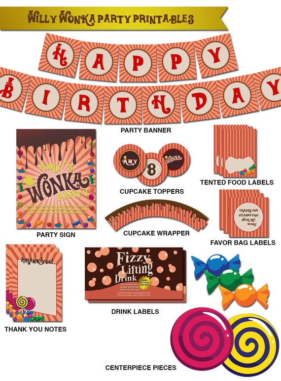 Willy Wonka Printable Party Collection