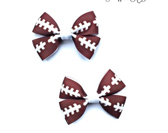 Football Hair Bows, Football Hair Clips, Football Baby, Football Baby Bows, Football Girl, Football Bows, Pigtail Bows, Pigtail Pairs