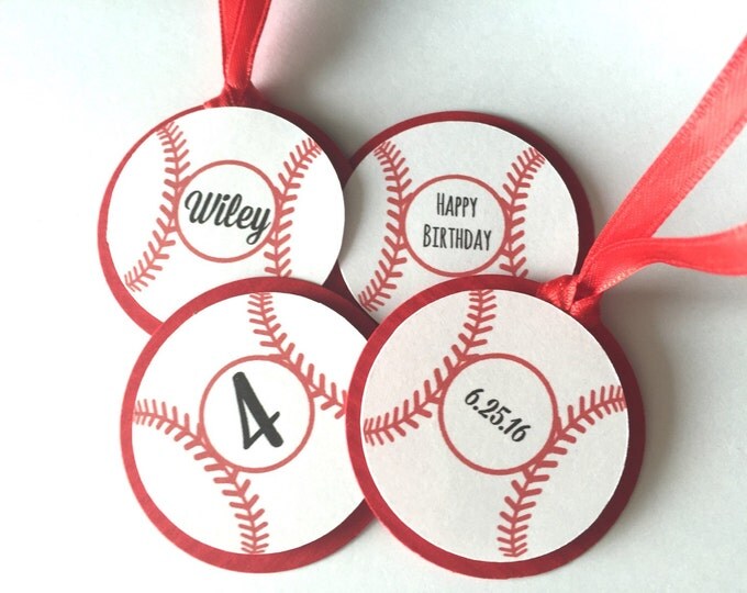 Baseball Tags. Team Party Tags, Party Favor Tags.Birthday or Personalized Party Tags