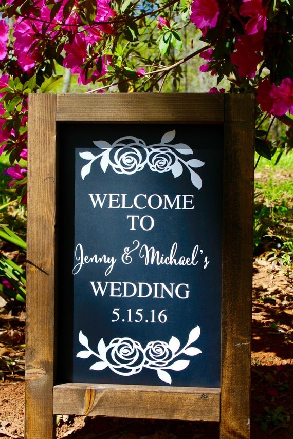 ROSES WEDDING Chalkboard Sign Stands Alone Chalkboard
