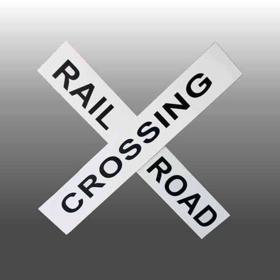 Railroad Crossing Sign Replica 18 x 18 For Home by WrenGifts