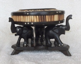 Porcupine ebony - bone jewelry box , probably from Sri Lanka