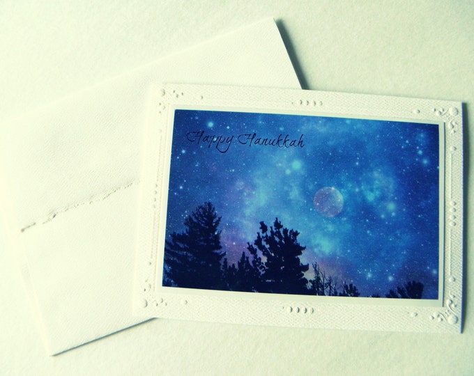 HANUKKAH Greeting Card, Festival of Lights, Handmade Photo Stationary, Alternative Text, Coordinating Envelope