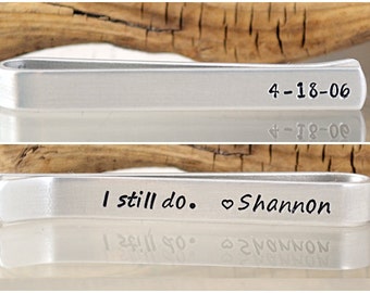 Anniversary Gift for Men - Personalized Tie Clip - 10 Year Anniversary - 25 Year Anniversary - Mens Wedding - Personalized Gifts for Him