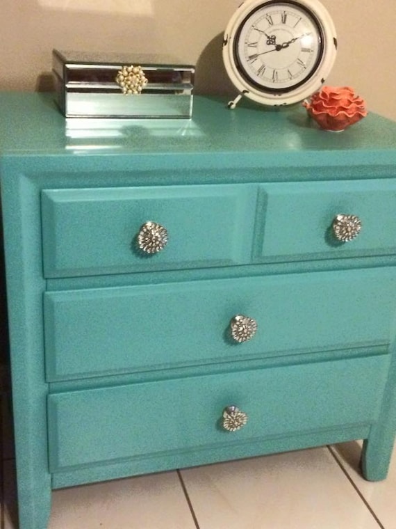Small Dresser Nightstand or Table Turquoise Bright by KTEliving