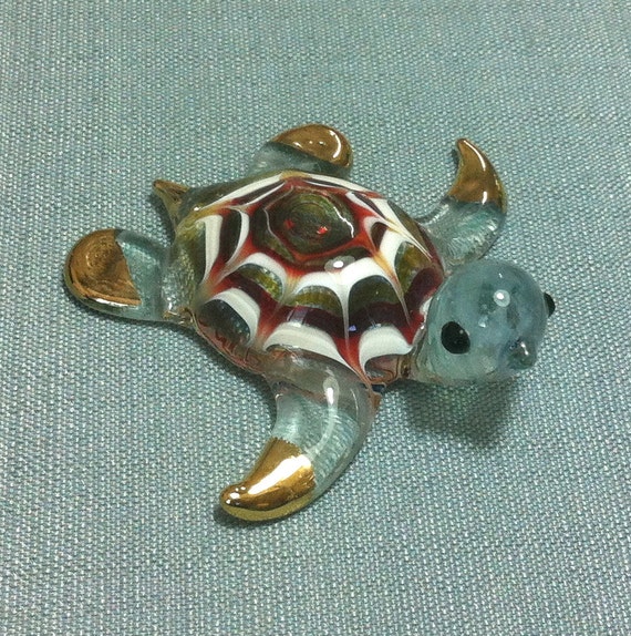 hand blown glass turtle