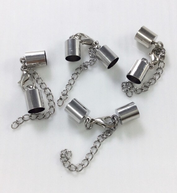 20pcs 7mm Sets Leather End Caps Bracelet End Caps Leather