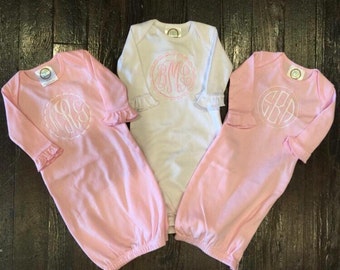 Monogrammed Baby Gown- Coming Home Outfit