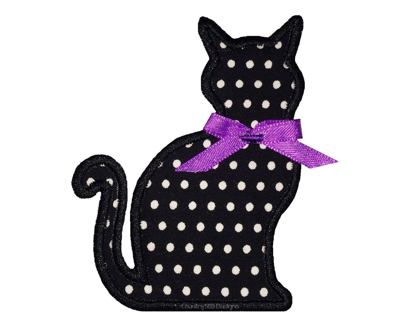 Halloween cat applique halloween embroidery design instant Halloween cat applique halloween embroidery design instant