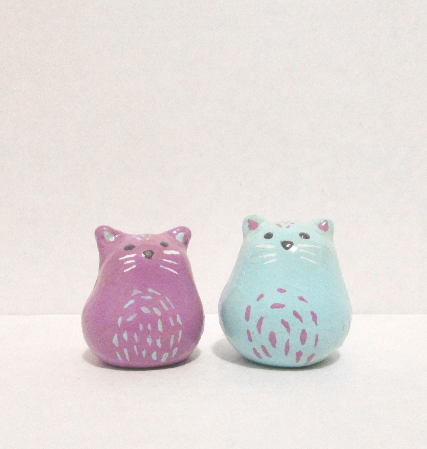 Mini Chubby Cats   Polymer Clay Animal Totem   Collectible