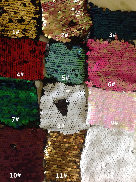 1 yard reversible Sequin Knit FabricMermaid Pearl by fabricshow