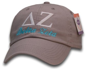 Delta Zeta Sorority Baseball Cap - Custom Color Hat and Embroidery.