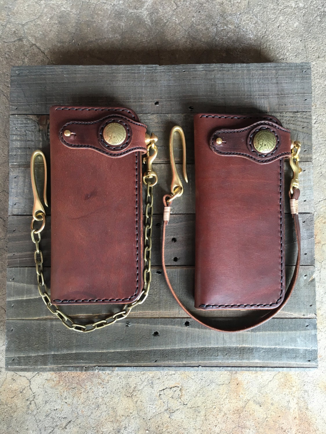 Custom Handmade Leather Long Wallet Biker by CultClassicLeather
