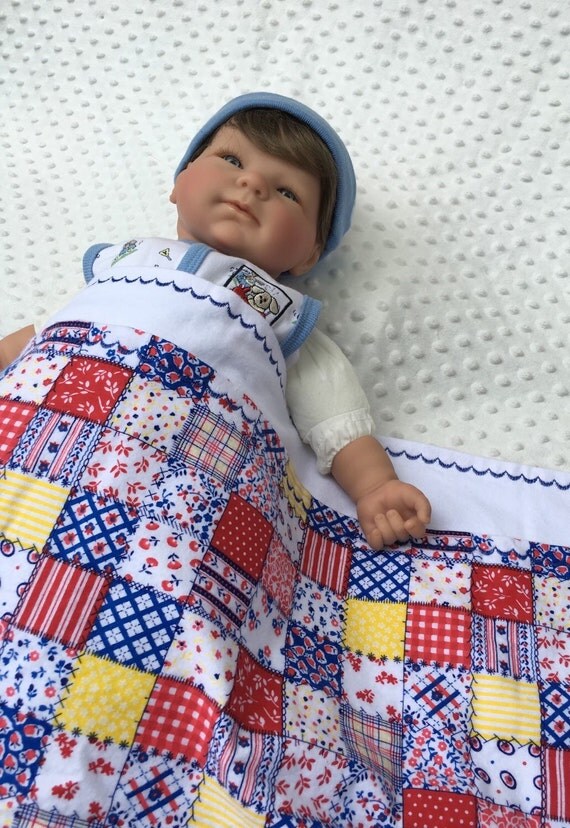 Baby blanket Large double sided flannel by Bowsbandsandbabies