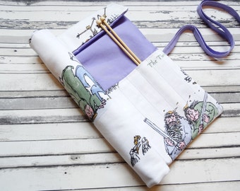 The Twits knitting needle case, Roald Dahl knitting needle roll, Roald Dahl crotchet hook case, The Twits knitting needle roll,