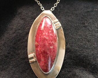 Sterling Pendant Featuring Red Thulite