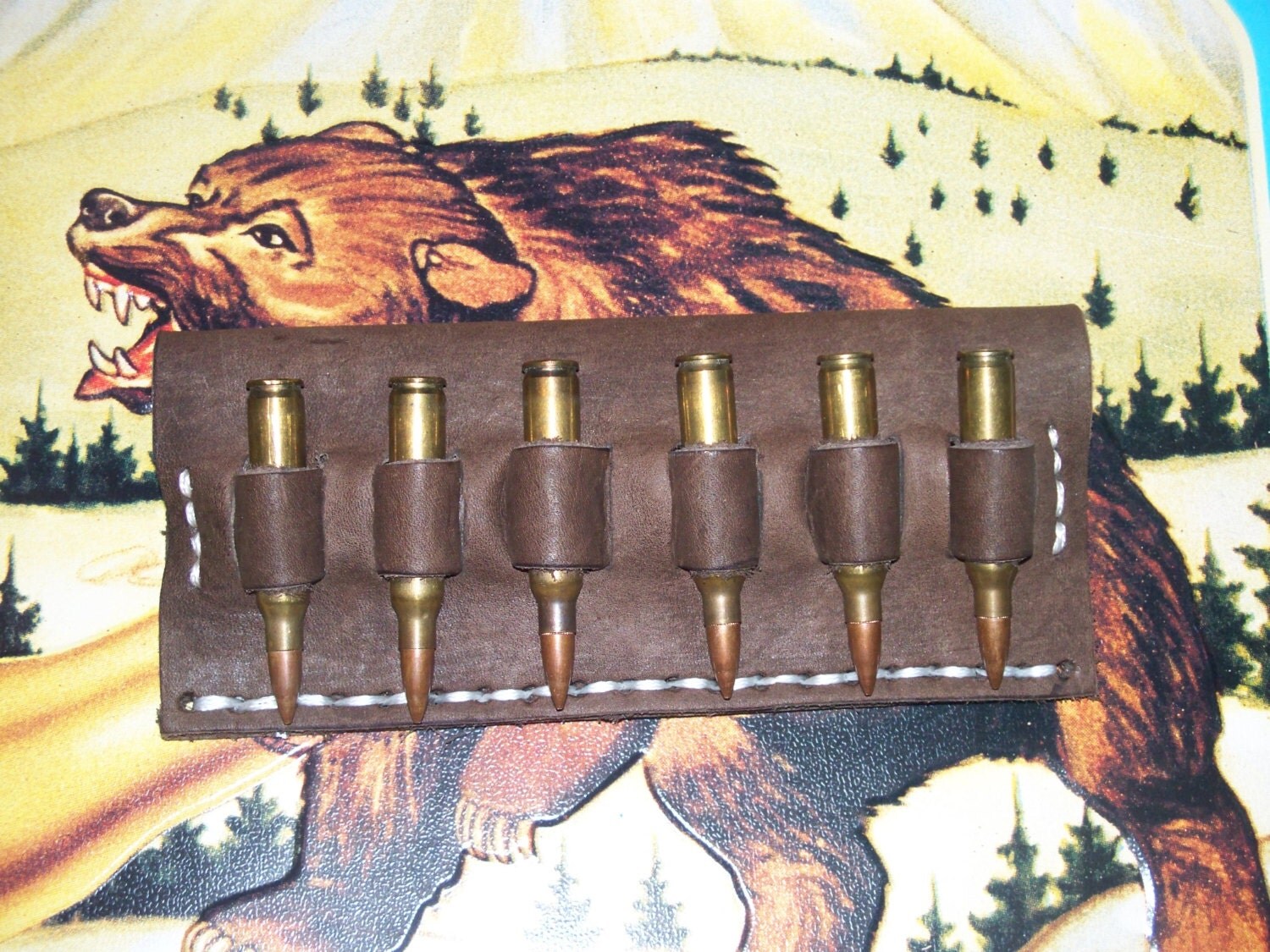 Leather Cartridge Belt slide holder .243 .270. 308 .3030