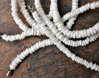 White Puka Shell Necklace (20" x 4-5mm)