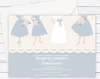 Bridesmaids Luncheon Invitation - Custom Bridal Shower Invitation - DIGITAL - DIY Printable Invitation