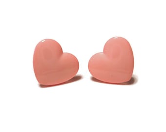 Pink Heart Post Earrings