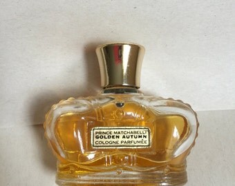 Vintage Prince Matchabelli Golden Autumn Cologne Parfumee 1 ounce Crown bottle 75% full vintage perfume collectible bottle