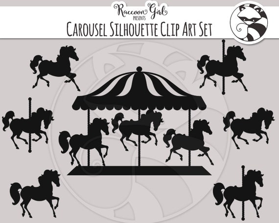 Download Carousel Silhouette Clip Art Set Personal & Commercial Use