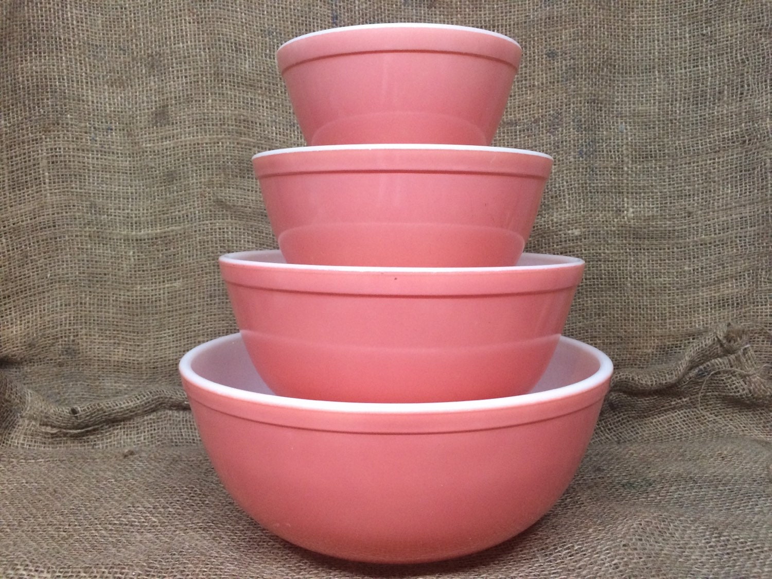 FULL SET Vintage Pyrex Pink Mixing Bowl Set